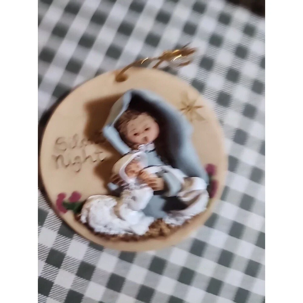 Vintage 1989 La Berge Pottery Resin Christmas Ornaments Lot of 3